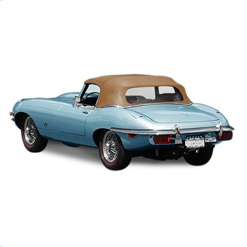 Jaguar Convertible Top 1971-1974 XKE Beige Stayfast Canvas Plastic Rear Window