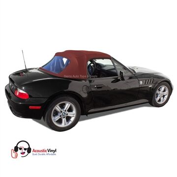 BMW Convertible Top 1996-2002 Z3 Bordeaux Trilogy Acoustic Vinyl Plastic Rear Window