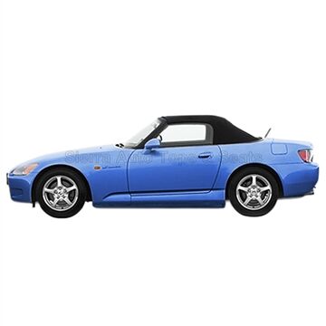 Honda Convertible Top 2000–2001 S2000 Black Twill Grain Vinyl Glass Rear Window