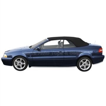 Volvo Convertible Top 1998-2006 C70 Black Twill Canvas Glass Rear Window