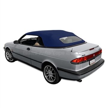 SAAB Convertible Top 1995-1996 900S/900SE Dark Blue Canvas Cloth Glass Rear Window