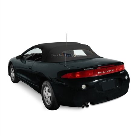 Mitsubishi Convertible Top 1994-1999 Eclipse Black Canvas Cloth Glass Rear Window