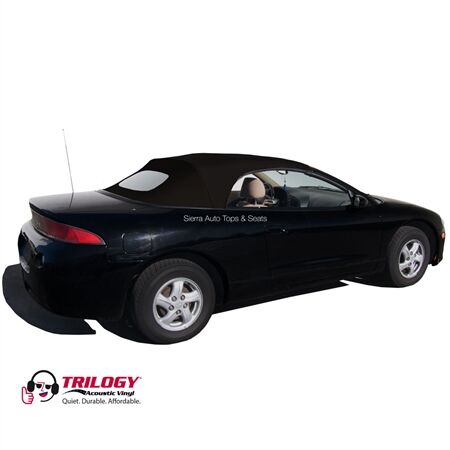 Mitsubishi Convertible Top 1996-1999 Eclipse Spyder Black Trilogy Acoustic Vinyl Glass Rear Window