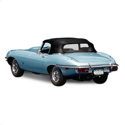 Jaguar Convertible Top 1971-1974 XKE Black Stayfast Canvas Plastic Rear Window