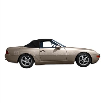 Porsche Convertible Top 1989-1995 944/968 Series Black TwillFast Canvas Plastic Rear Window