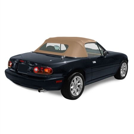 Mazda Convertible Top 1990-2005 Miata Factory Style Zippered Plastic Window Stayfast Canvas Tan