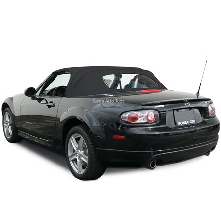 Mazda Convertible Top 2006-2015 Miata/MX5 Stayfast Canvas Black Non-Zip Heated Glass Window No Rain Rail