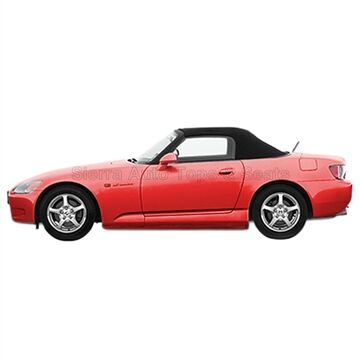 Honda Convertible Top 2000-2001 S2000 Black Canvas Cloth Plastic Rear Window