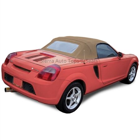 Toyota Convertible Top 2000-2007 MR2 Tan Cabrio Grain Vinyl Glass Rear Window