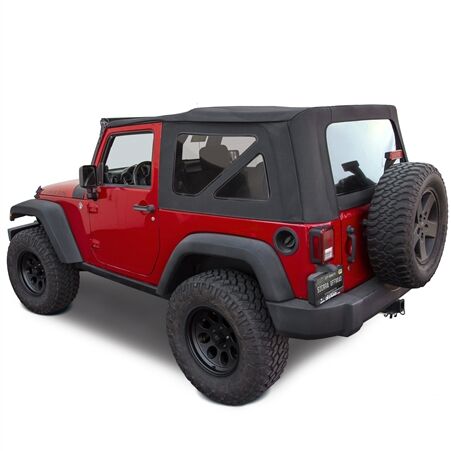 Sierra Offroad 2007-2009 Jeep Wrangler 2 DR JK Soft Top, Twill Cloth, 40 mil Press Polish Windows