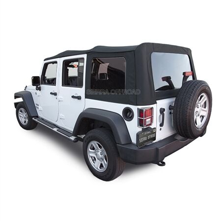 Sierra Offroad 2010-2018 Jeep Wrangler 4 DR JK Soft Top,Black Twill Vinyl