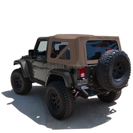 Sierra Offroad 2010-2018 Jeep Wrangler 2 DR JK Soft Top, Saddle Sailcloth