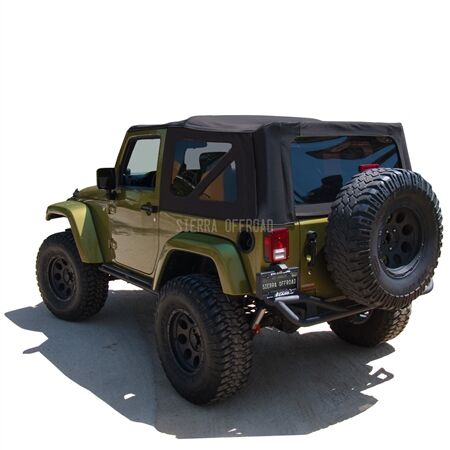 Sierra Offroad 2010-2018 Jeep Wrangler 2 DR JK Soft Top,Black Twill Vinyl