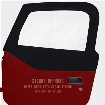 Sierra Offroad 1997-2006 TJ Wrangler Factory Style Upper Doors in Black Twill, Pair
